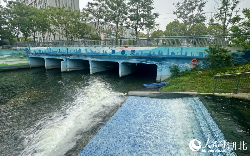 铁路桥地下净化水厂出水口。人民网记者 张沛摄